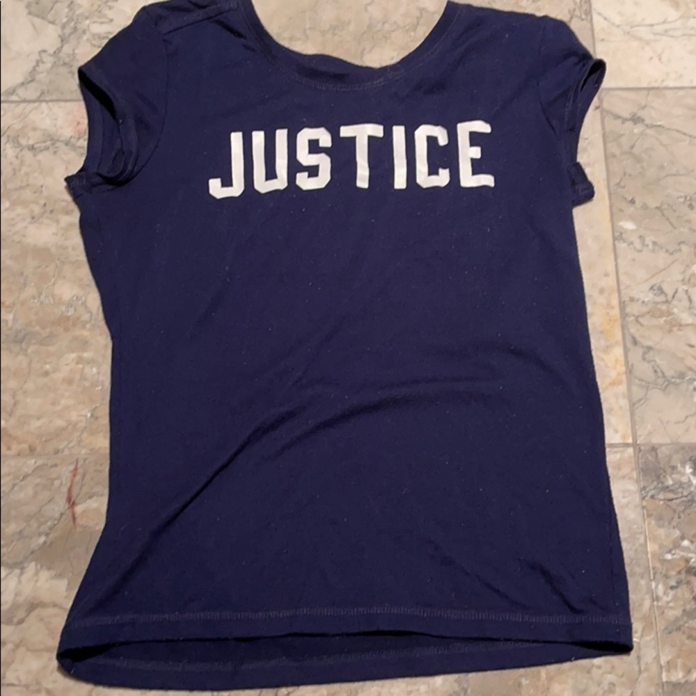 NAVY BLUE JUSTICE SHORT SLEEVE PAJAMA SHIRT